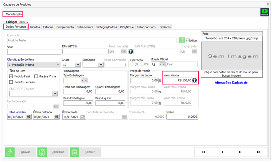 Nenhuma imagem disponível