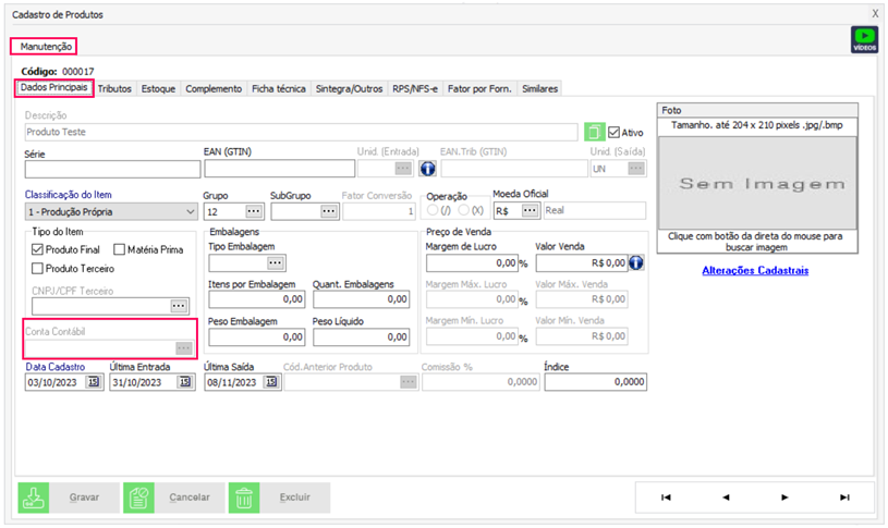 Nenhuma imagem disponível
