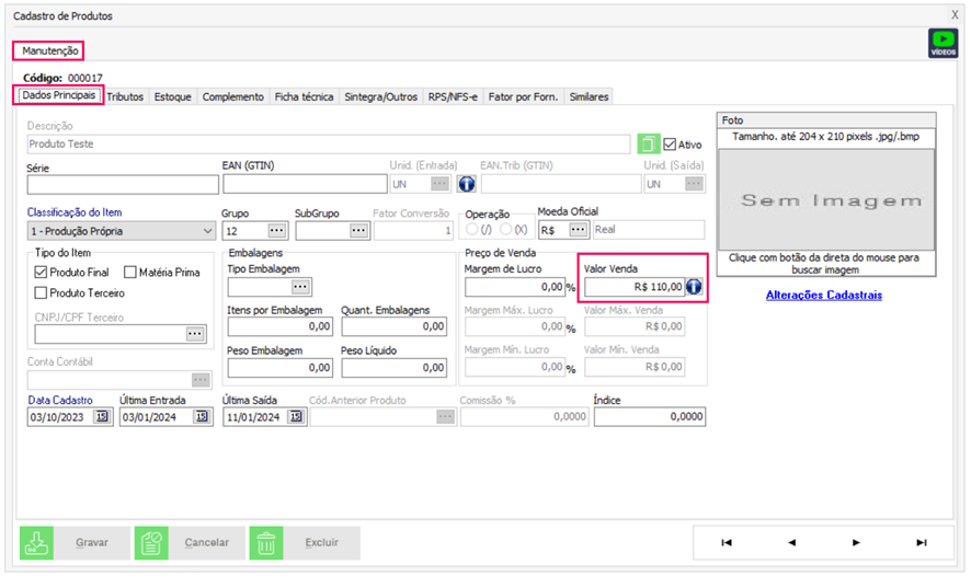 Nenhuma imagem disponível